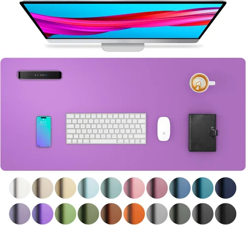 Miniatura 138 de Aothia - Protector de escritorio de cuero sintético, base para mouse, superficie antideslizante e impermeable para escribir y para laptop