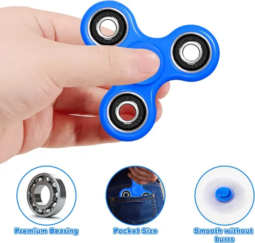 Miniatura 3 de WELLVO Fidget Spinner 2 piezas para niños adultos, juguetes sensoriales para aliviar la ansiedad y el estrés, mini juguete para ansiedad