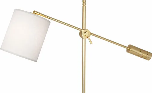 Miniatura 4 de Campbell - Lámpara de pie de 1 luz de 8 pulgadas de ancho y 62.375 pulgadas de alto, acabado de níquel pulido, color negro y dorado