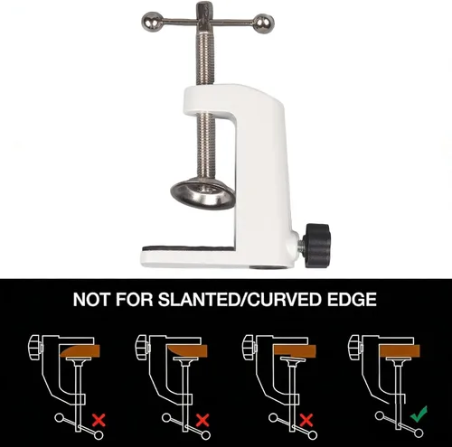 Miniatura 5 de Soporte de lámpara universal con abrazadera en C Base de abrazadera de montaje de escritorio para luces de brazo oscilante, iluminación de Blanco
