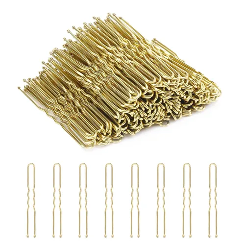 Miniatura 8 de Cehony Horquillas en forma de U, 200 unidades para mujeres, señoras, niñas, horquillas históricas francesas, horquillas para peinar el cabello, Negro
