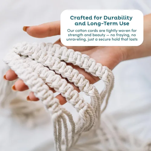 Miniatura 4 de Nook Theory Paquete de 4 Colgadores de Macramé para Plantas con 8 Ganchos - Macetas Colgantes para Plantas de Interior, Colgadores de Macramé Boho
