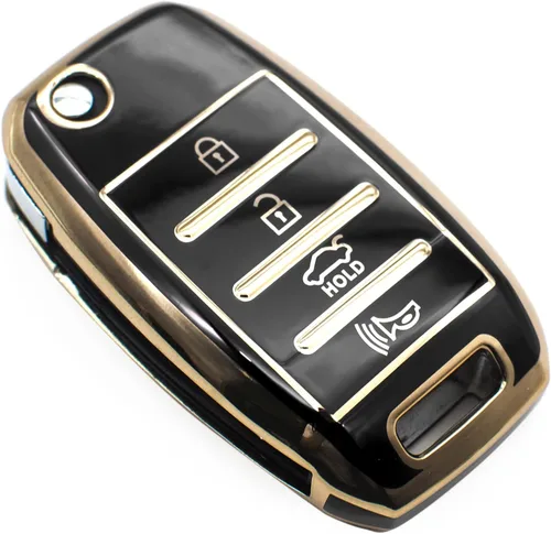 FEYOUN - Funda de poliuretano termoplástico con 4 botones inteligentes para la llave a control remoto del automóvil; funda compatible con los