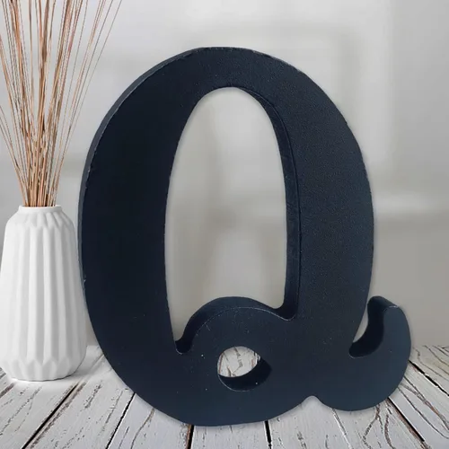 Miniatura 8 de AOCEAN Letras de madera de 6 pulgadas en negro, letra de madera sin terminar para letras decorativas de pared, letras en relieve, letrero de corte B