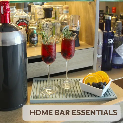 Miniatura 3 de Paquete de 2 tapetes de goma para barra, antideslizantes, para barman, barra de café y encimera de cocina, protector grueso y duradero para Gris