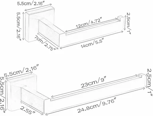 Miniatura 3 de SHUNLI Soporte de papel higiénico negro + soporte para toalla de mano, juego de accesorios de baño de 2 piezas, toallero de anillo para toalla