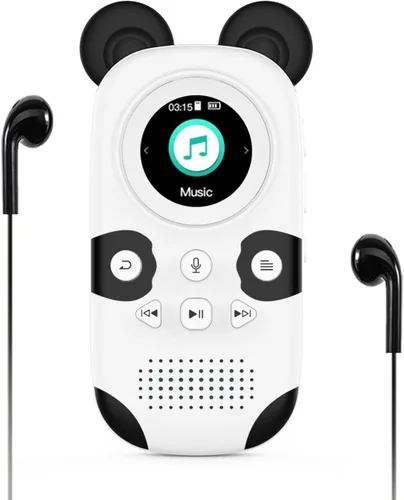 RUIZU Reproductor MP3 de 64GB para Niños, Reproductor de Música Portátil Lindo Panda MP3, Reproductor MP3 para Niños con Bluetooth 5.3, Altavoz,