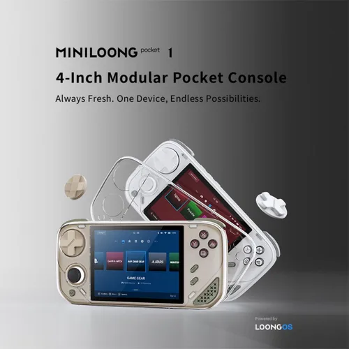 Miniatura 2 de MINILOONG - Consola de juegos, sistema IPS LCD Loong OS de 4 pulgadas, consola de videojuegos con batería de 4000 mAh, con tarjeta DDR4