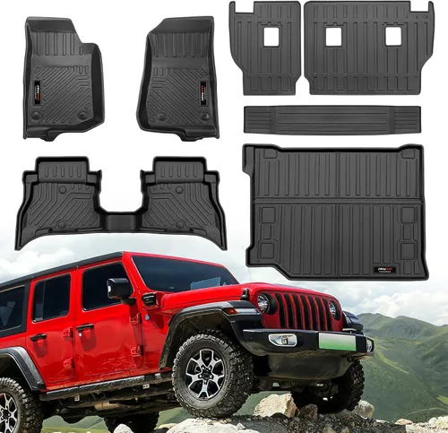 Miniatura 8 de Alfombrilla de carga y respaldo de TPE para todo clima para Jeep Wrangler JK 4 puertas 2007-2018 Accesorios