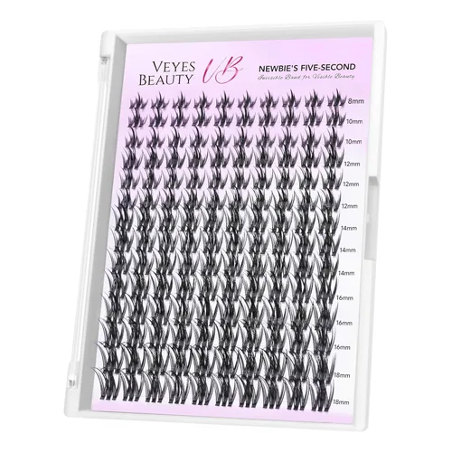 Miniatura 19 de VEYESBEAUTY Extensiones de Pestañas en Racimos Banda Delgada e Invisible DIY Pestañas Postizas Individuales Serie de Cinco Segundos