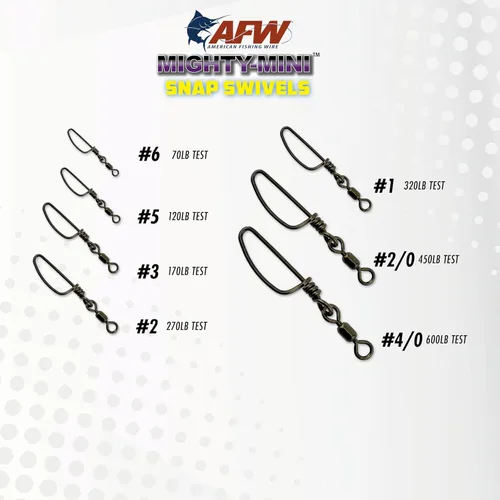 Miniatura 3 de American Fishing Wire Mighty Mini grúa giratoria, línea de pesca esencial, equipo de pesca compacto, giro de agua salada, giro de acero inoxidable