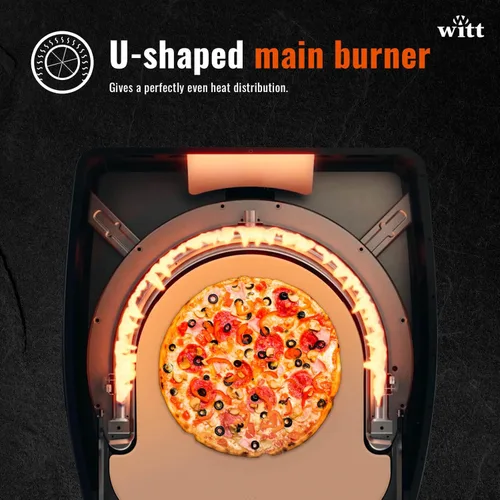 Miniatura 4 de Horno de pizza Witt ETNA Fermo galardonado – Horno de pizza tradicional – Calentamiento rápido a 932.0 °F, capacidad de 15.9 in, cocción de 60 negro