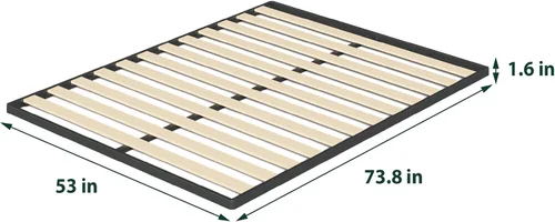 Miniatura 2 de Zinus Deepak - Base de listones de madera de montaje fácil de 1.6 pulgadas, reemplazo de base para la cama, tamaño matrimonial