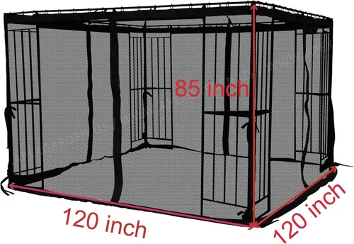 Miniatura 2 de APEX GARDEN - Mosquitera de repuesto universal para cenador de 8' x 8' (Solo red antimosquitos - Marrón)
