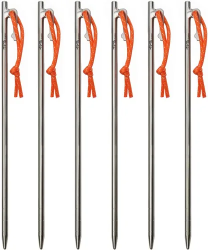 Miniatura 12 de TiTo Titanium Estacas ligeras para tienda de campaña, clavos de tienda de campaña resistentes para acampar al aire libre, senderismo y soporte