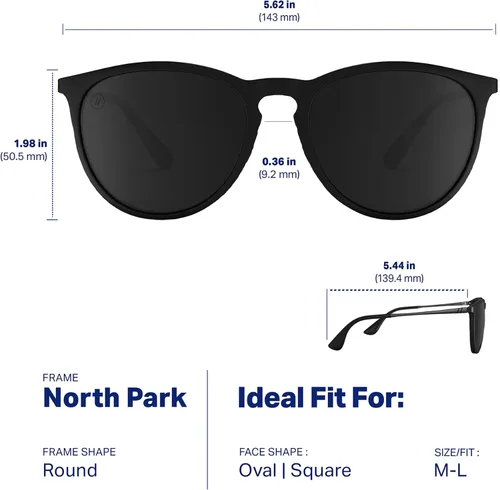 Miniatura 15 de Blenders Eyewear North Park – Gafas de sol polarizadas – Forma clásica, marco de metal mixto – 100% protección UV – Para hombres y mujeres