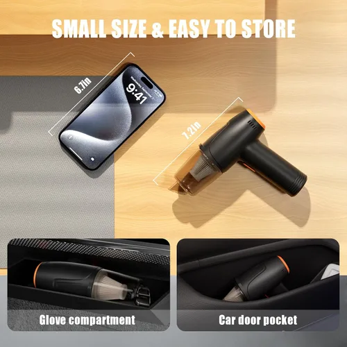 Miniatura 6 de Aspiradora de Mano Inalámbrica para Automóvil, Aspiradora de 9000Pa y Soplador de Aire, Mini Aspiradora para Automóvil Portátil Inalámbrica