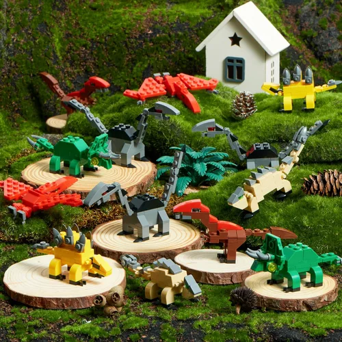 Miniatura 9 de JOYIN Paquete de 24 tarjetas de San Valentín con bloques de construcción de dinosaurios para regalos, recuerdos de fiesta, premio de intercambio