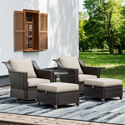 Miniatura 22 de Joyside Sofá de patio – Sofá de ratán de 3 plazas, sofá de respaldo alto para todo tipo de clima, tamaño grande mejorado con cojines de asiento de 4