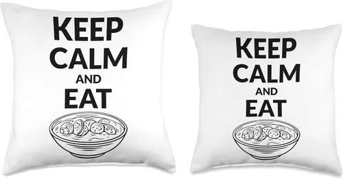 Miniatura 3 de Funny Clam Chowder Gift for Clam Chowder Lover Keep Calm and Eat - Almohada de almeja, 16 x 16 pulgadas, multicolor