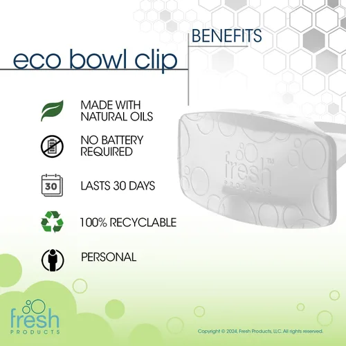 Miniatura 5 de Fresh Products Ambientador ecológico con clip, diseño versátil, ambientador de inodoro, sin químicos, aceites naturales, discreto, dura 30 días