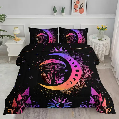 Miniatura 30 de Axolotl Juego de edredón de tigre individual para niños, juego de ropa de cama de animales salvajes para hombres, juego de edredón de mandala