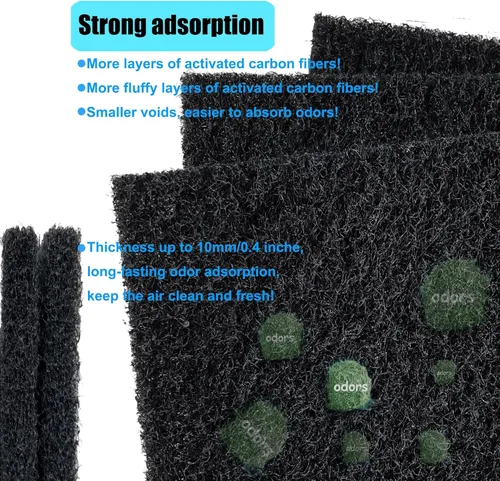 Miniatura 2 de Paquete de 12 recambios de filtro absorbente de olores para Home Zone Living Kitchen Basurero, desodorante de carbón activado compatible