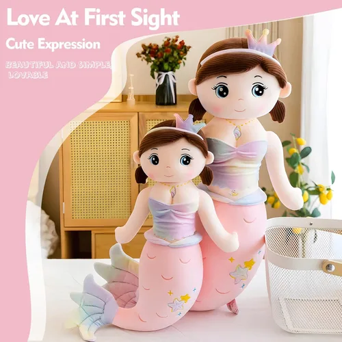 Miniatura 2 de Peluche de Sirena de Animales de Peluche, 23.6 pulgadas Lindo y Suave Rosa Sirena de Peluches para Abrazar Juguetes de Almohada Kawaii Regalo