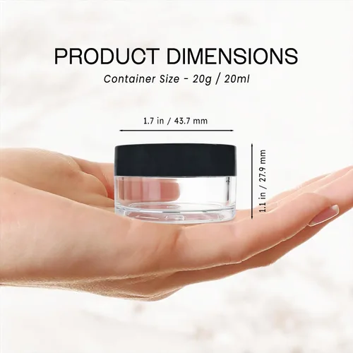 Miniatura 3 de Beauticom - Tarros transparentes redondos de acrílico con tapas para bálsamos labiales, cremas, maquillaje, cosméticos, muestras, ungüentos y otros