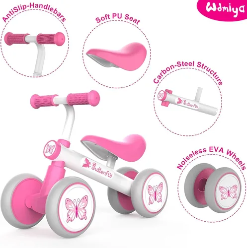 Miniatura 2 de Bicicleta de equilibrio para bebés de 1 año, bicicleta para niñas de un año, regalo de cumpleaños para niñas de 1 a 3 años, primera bicicleta sin