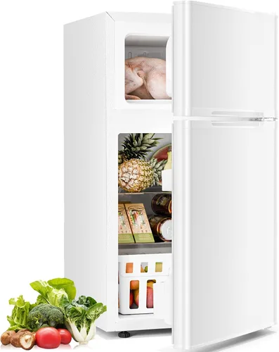 Miniatura 8 de Antarctic Star - Refrigerador compacto con congelador, mininevera de 2 puertas, estante ajustable, refrigerador pequeño para dormitorio, oficina