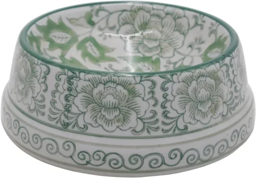 Miniatura 12 de Aimusego Plato chino de cerámica azul de 6.7 pulgadas para alimentos y agua para perros pequeños y medianos/gatos, tazón antideslizante de porcelana