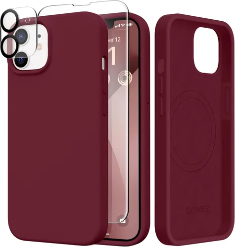 Miniatura 157 de GONEZ Funda de silicona para iPhone 14 Pro Max, compatible con MagSafe, con protector de pantalla + protector de lente de cámara, silicona líquida a