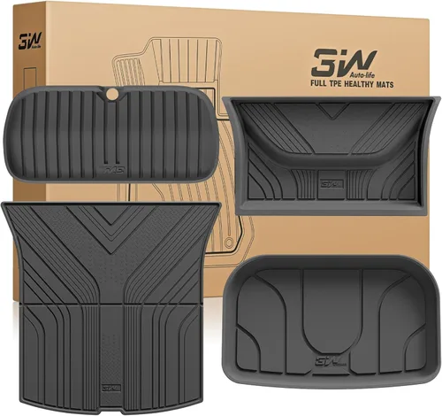 Miniatura 19 de 3W – Tapetes y revestimiento para maletero compatibles con Tesla Model S 2021-2026, tapetes TPE para todo tipo de clima con ajuste personalizado
