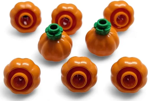 Miniatura 3 de LEGO Accesorios - Calabazas naranjas con tallos verdes brillantes (paquete de 8) juguetes de construcción espeluznantes Jack-0-Lantern para mayores