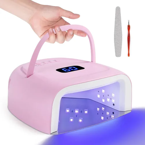 Miniatura 8 de Lámpara de uñas LED UV, lámpara de uñas inalámbrica de 60 W, luz LED profesional para uñas de gel, secadora de uñas con 42 cuentas, perfecta
