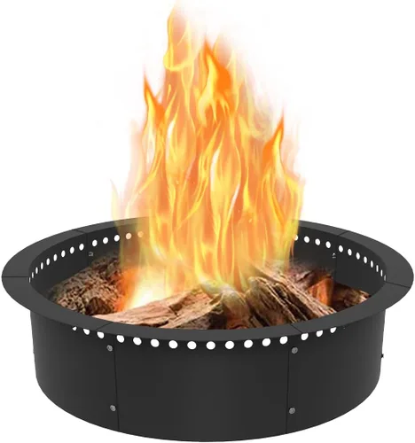 Koutemie Revestimiento de anillo de hoguera sin humo para exteriores, 32 pulgadas de diámetro exterior/28 pulgadas de diámetro interior, inserto de