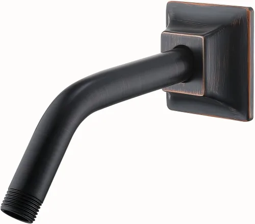 Miniatura 21 de Brazo de ducha de 16 pulgadas con brida, acero inoxidable negro mate de 90 grados, brazo de extensión de cabezal de ducha montado en la pared
