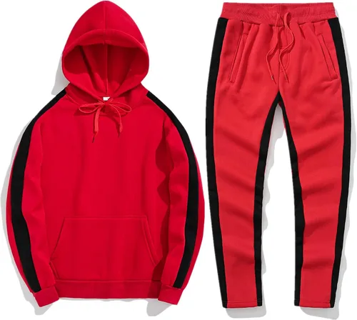 Miniatura 4 de Conjunto de suéter y pantalones para hombre, con capucha, traje de dos piezas, traje estético, traje de moda para hombre, otoño e invierno