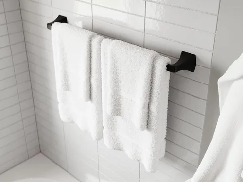 Miniatura 5 de Pfister Bruxie BTBBIE3B - Juego de accesorios de baño de 3 piezas con toallero, anillo de toalla y soporte para papel higiénico, montaje en pared