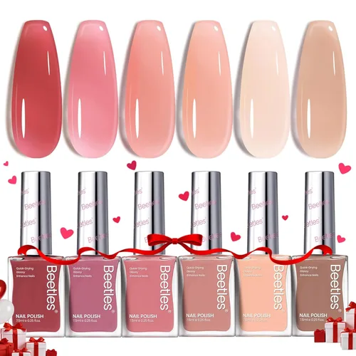 Miniatura 35 de Beetles - Juego de esmaltes de uñas pastel, 6 colores, rosa, azul, amarillo, nude, rosa, morado, juego de esmalte de uñas de secado rápido, secado