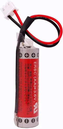 Miniatura 5 de 2 piezas ER6C AA 3.6V 1800mAh PLC batería con enchufe para Mitsubishi FX F2-40BL PLC batería