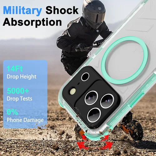 Miniatura 3 de Funda para teléfono impermeable Compatible con iPhone 17 Pro, funda de cuerpo completo IP68 impermeable a prueba de golpes y polvo con protector