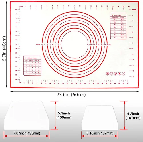Miniatura 6 de Juego de 5 herramientas para pizza, incluye rodillo de masa y acoplador y alfombrilla de masa de silicona y cortador de masa, cortador de masa que