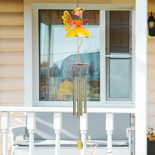 Miniatura 6 de Taman Campanilla de viento para exteriores – Campanillas de viento de hadas de flores para tubos de aluminio exteriores, regalo conmemorativo