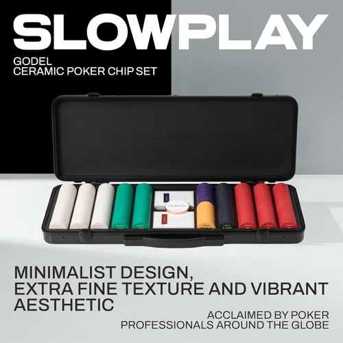 Miniatura 2 de SLOWPLAY Juego de fichas de póquer de cerámica Godel para Texas Hold'em, 300 piezas [Fichas en blanco], 39mm y 10g cada una Incluye un estuche