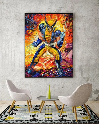 Miniatura 2 de Uhomate Pósteres de superhéroe X-Man Wolverine de Vincent Van Gogh, noche estrellada, póster para el hogar, lienzo para pared, decoración