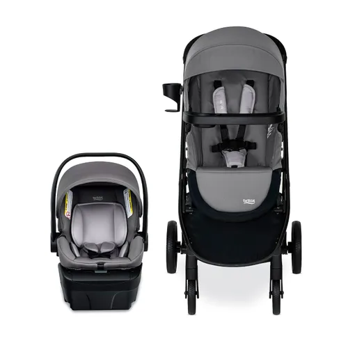 Miniatura 9 de Sistema de viaje para bebé Britax Willow Brook, conjunto de asiento de coche y cochecito con base Aspen, tecnología ClickTight, sistema RightSize