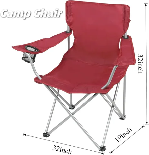 Miniatura 2 de Sillas de campamento al aire libre plegable portátil con portavasos silla de campamento para playa, césped, deportes al aire libre silla portátil