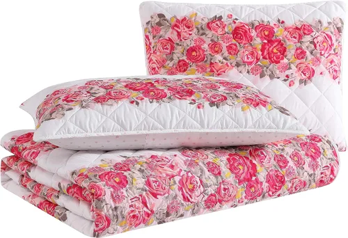 Miniatura 5 de Betsey Johnson - Juego de edredón Queen, ropa de cama reversible de microfibra cepillada con fundas a juego, decoración del hogar cosida
